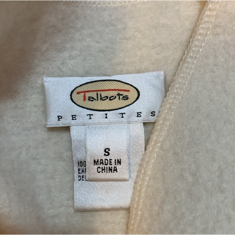 Vintage Talbots 100% Boiled Wool Jacket Sz S Ivory Floral Embroidered Beaded - Picture 2 of 8
